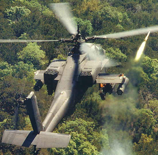 apache helicopter firing rockets