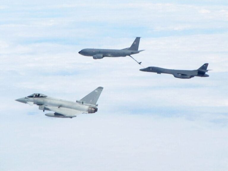 RAF Typhoons Conduct Exercise With US B1B Lancer Bomb