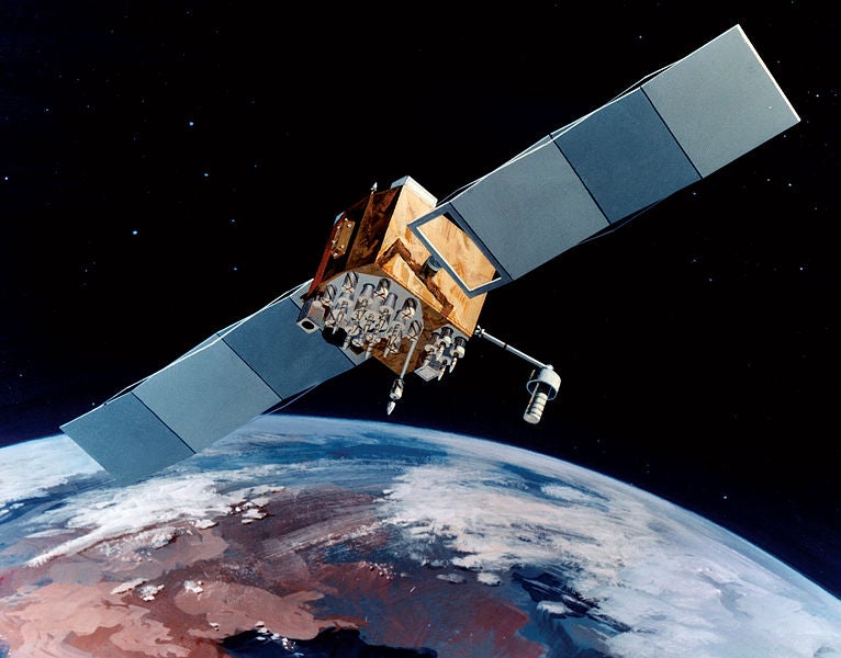 artistic impression of the US Air Force's Block IIF GPS satellite