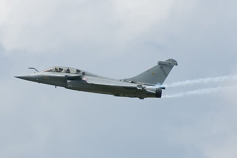 A French Air Force's Dassault Rafale B fighter