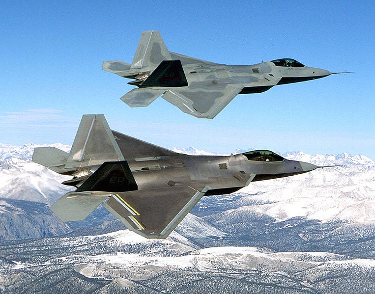 Two USAF's F-22 Raptors