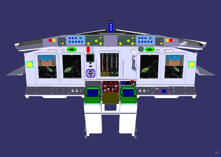 computer illustration of the proposed modernised flight deck for AWACS aircraft fleet